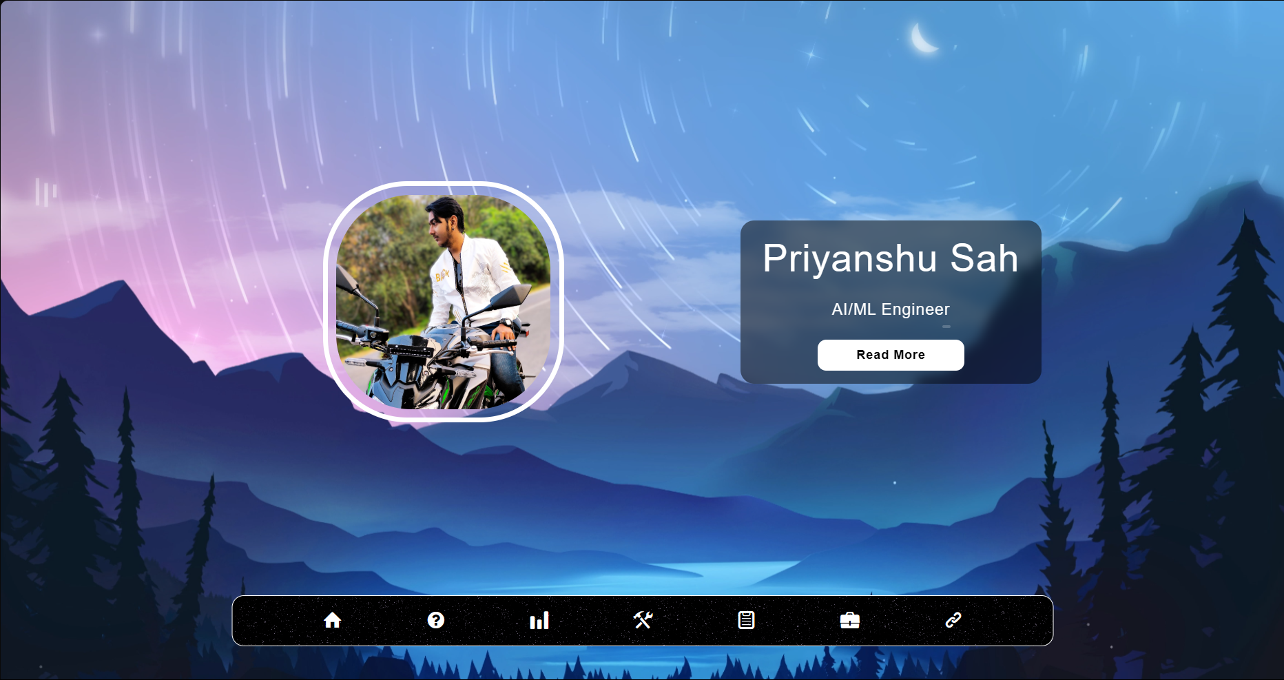 Screenshot of Portfolio website - Built with Quality and Performance in mind