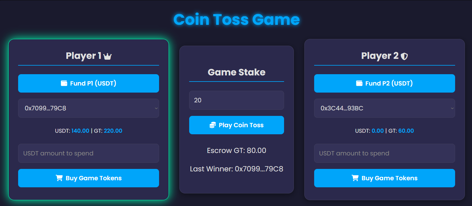 Screenshot of LedgerPlay - ERC20 based Staking Logic with Web socket based Multiplayer
