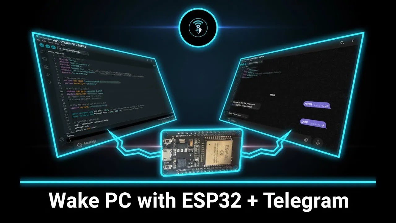 YouTube thumbnail of WakeBot32 - ESP32 based WOL bot using Telegram API and Arduino IDE